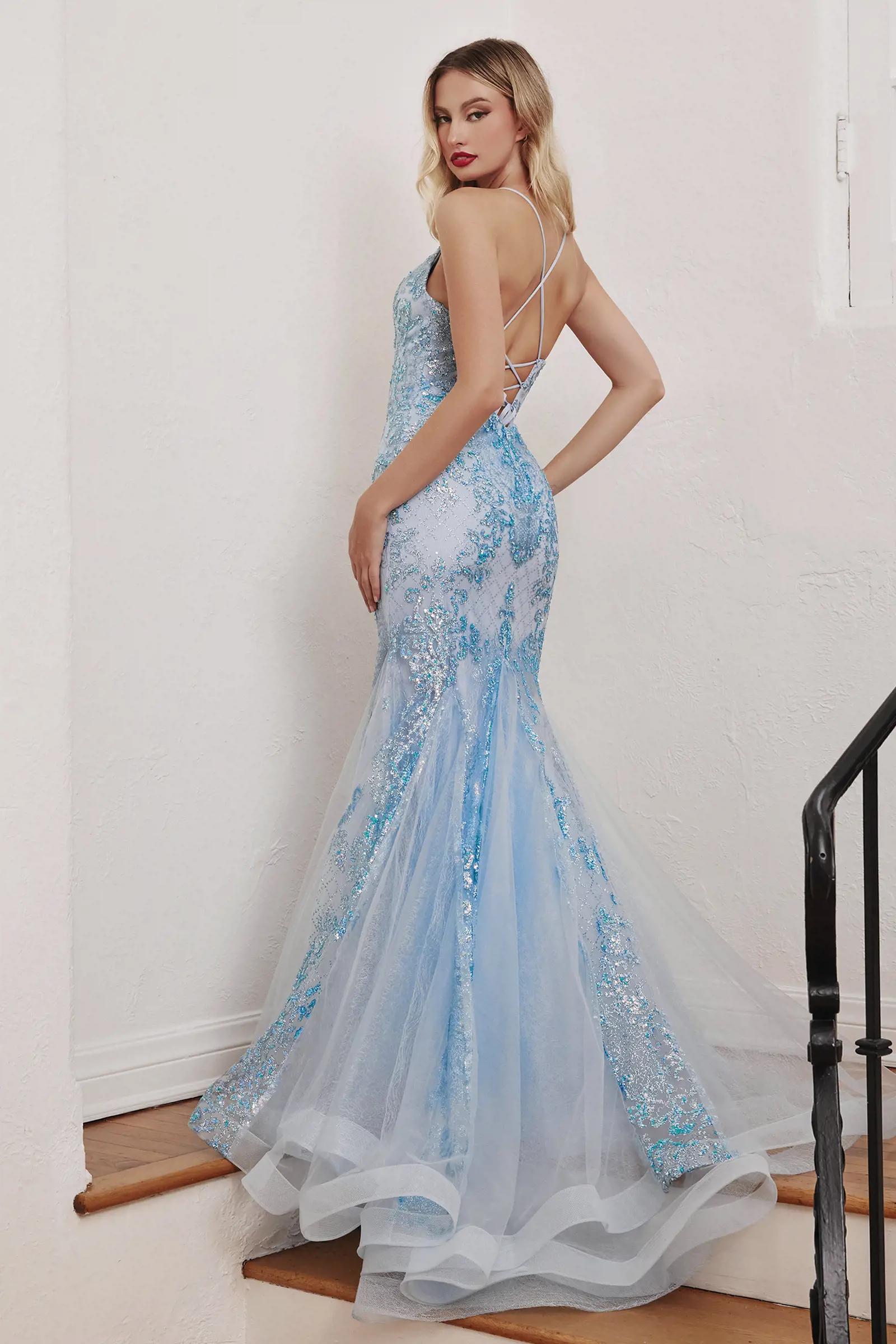 Model wearing a Mermaid evening gown
