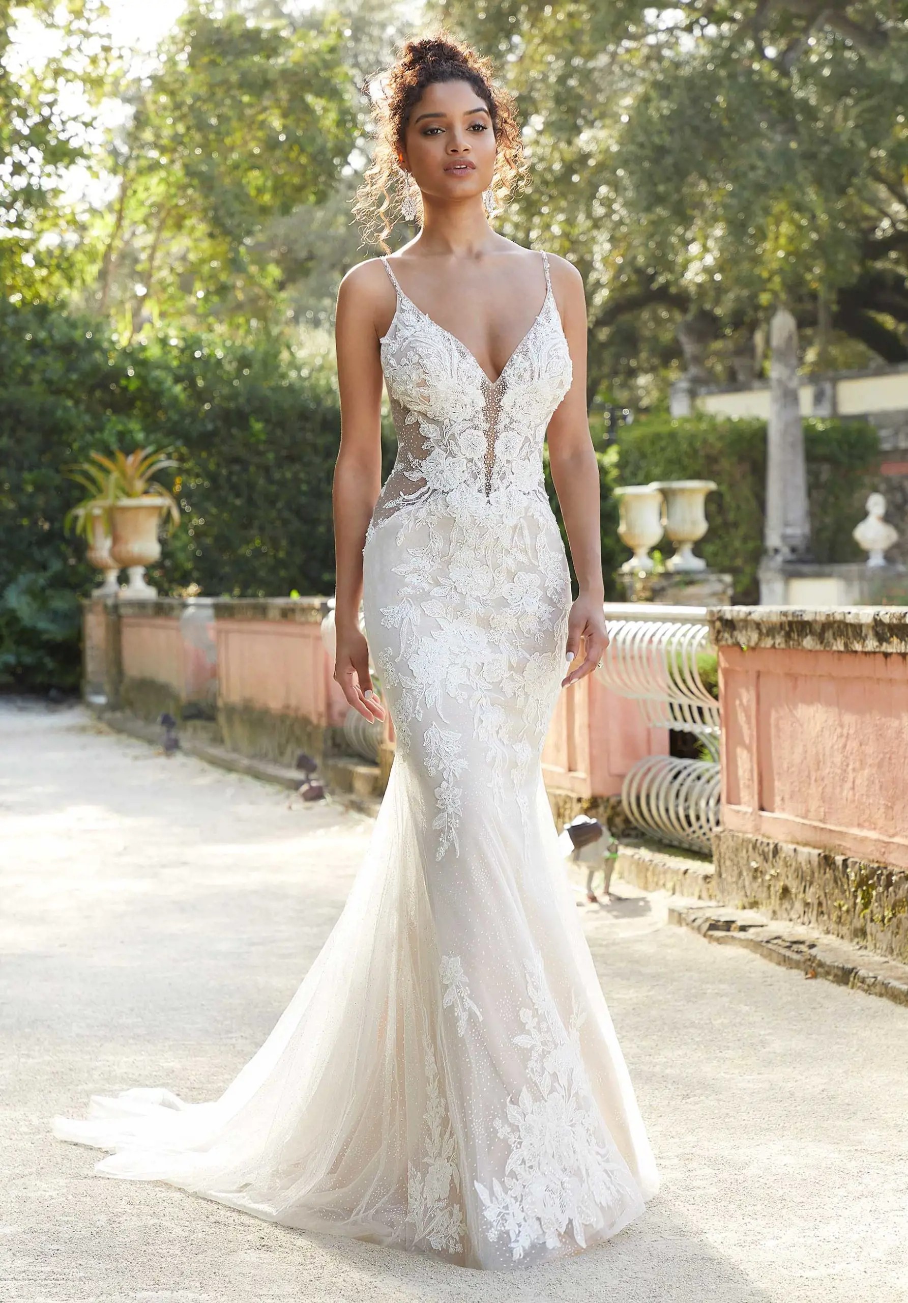 Model wearing a Morilee gown