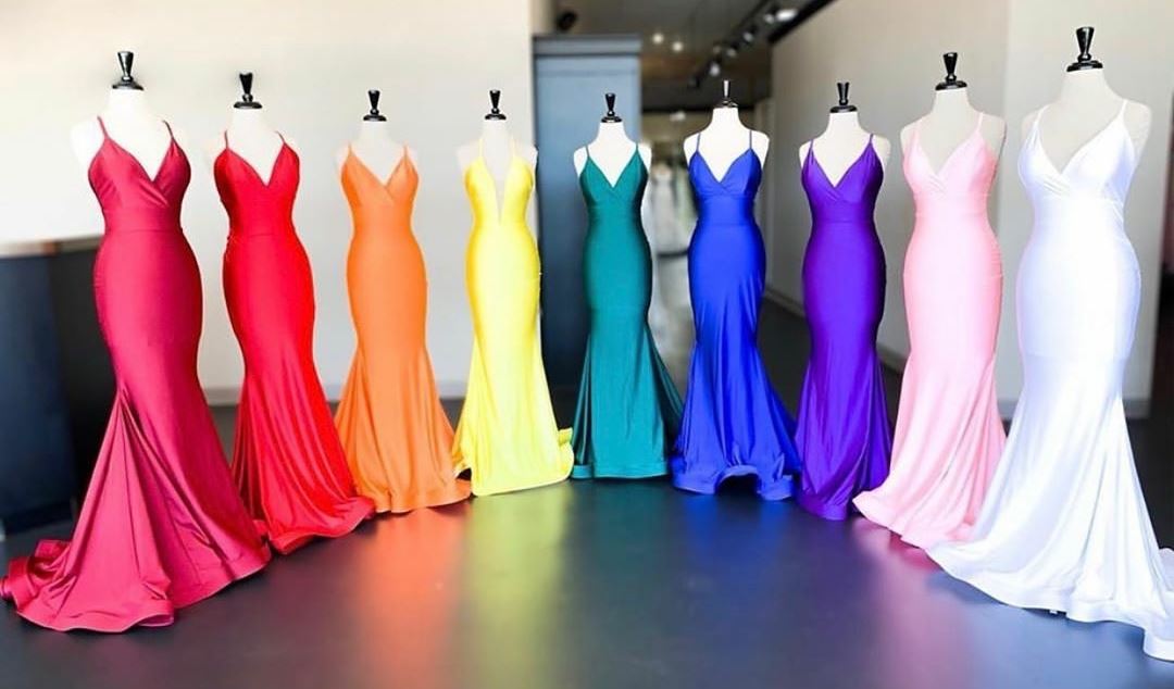 Photo of the colorful gowns