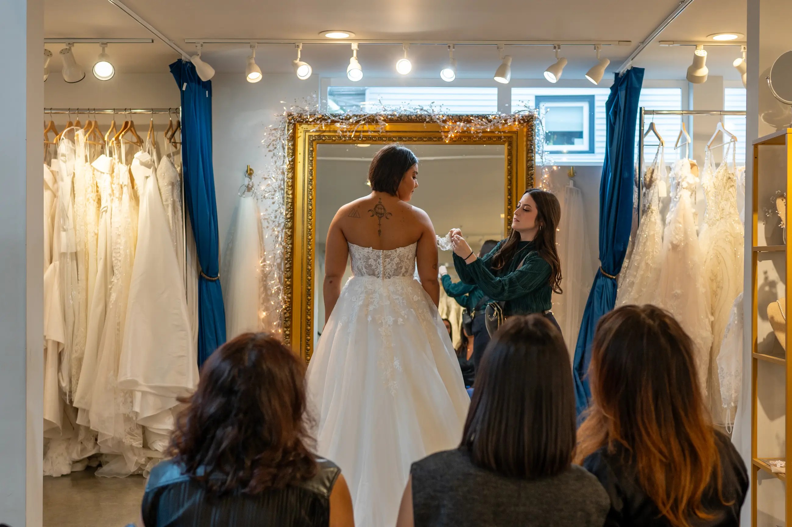 Photo of the white bridal gown Photo by  Seattle Ink and Paper Photo