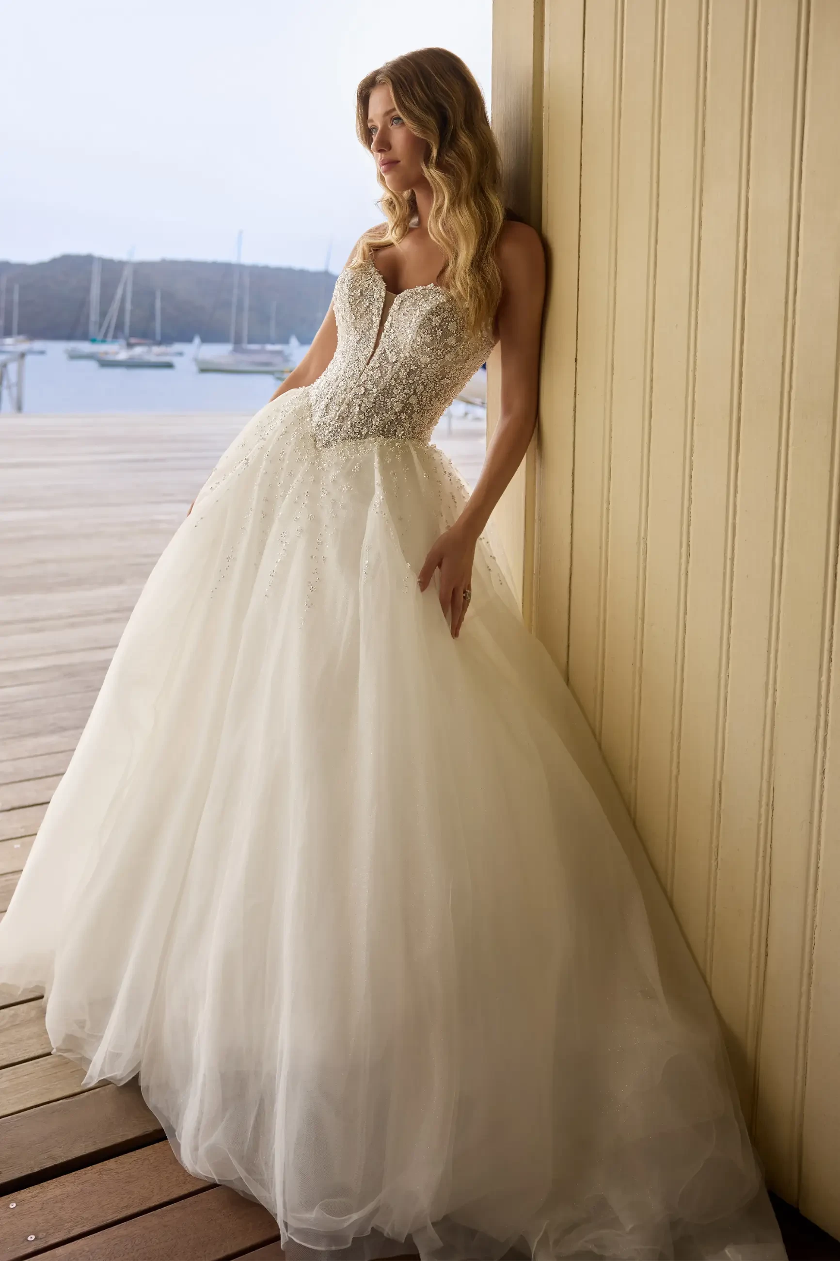 Model wearing a Sophia Tolli gown