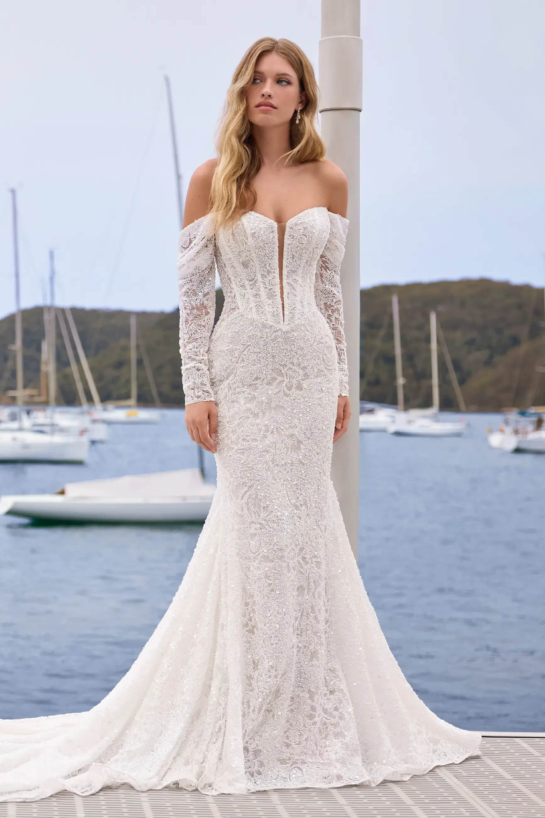Model wearing a Sophia Tolli Premiere gown