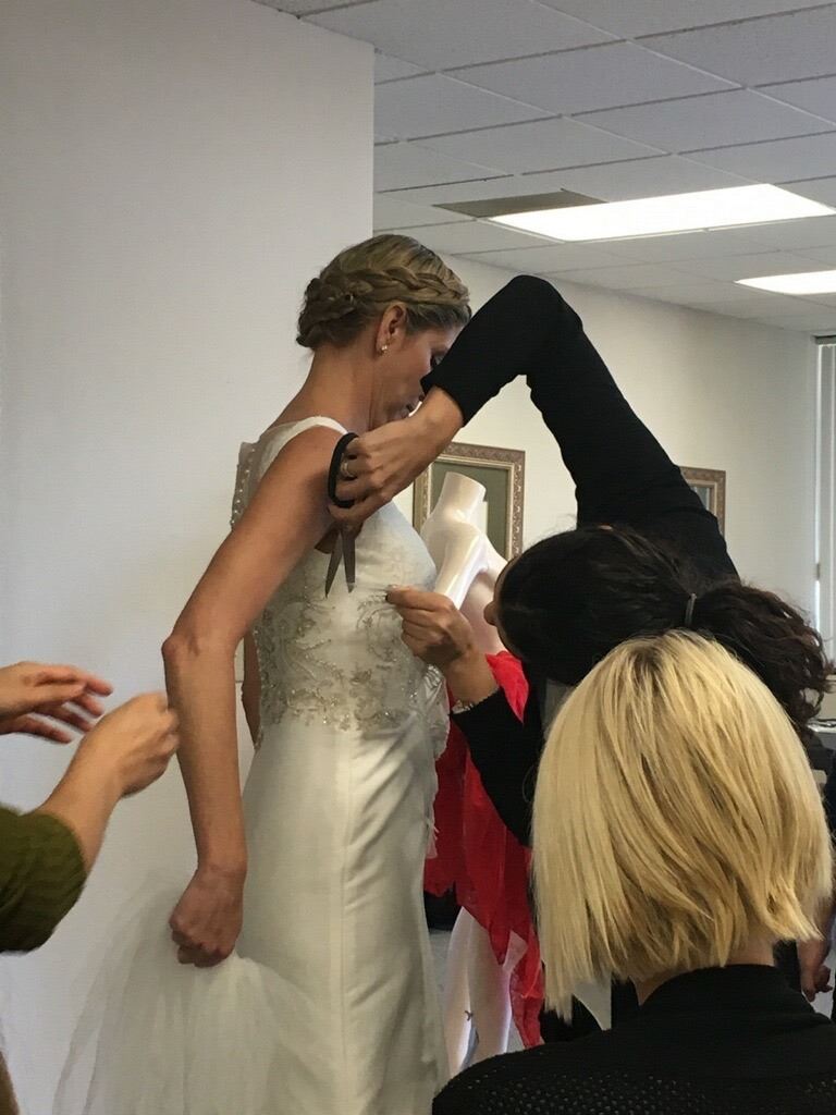 Photo of a real bride gown customizations