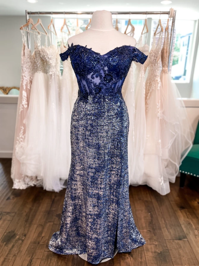 Private Label S874 Navy Samila Bridal and Formal