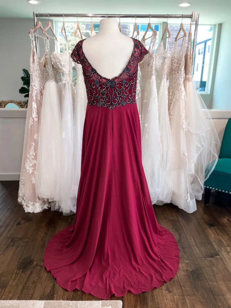 red dress for women long sleeve Long Pleated Plus-Size Formal Dress with Long Sleeves Rose Gold / 18