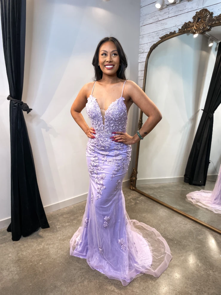 pink prom dresses 2024 Fuchsia Prom Dress 2024 Spaghetti Straps Tulle with Slit 6 / Same as sample