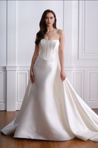 Samila Collection Joanna with overskirt #0 Diamond White thumbnail