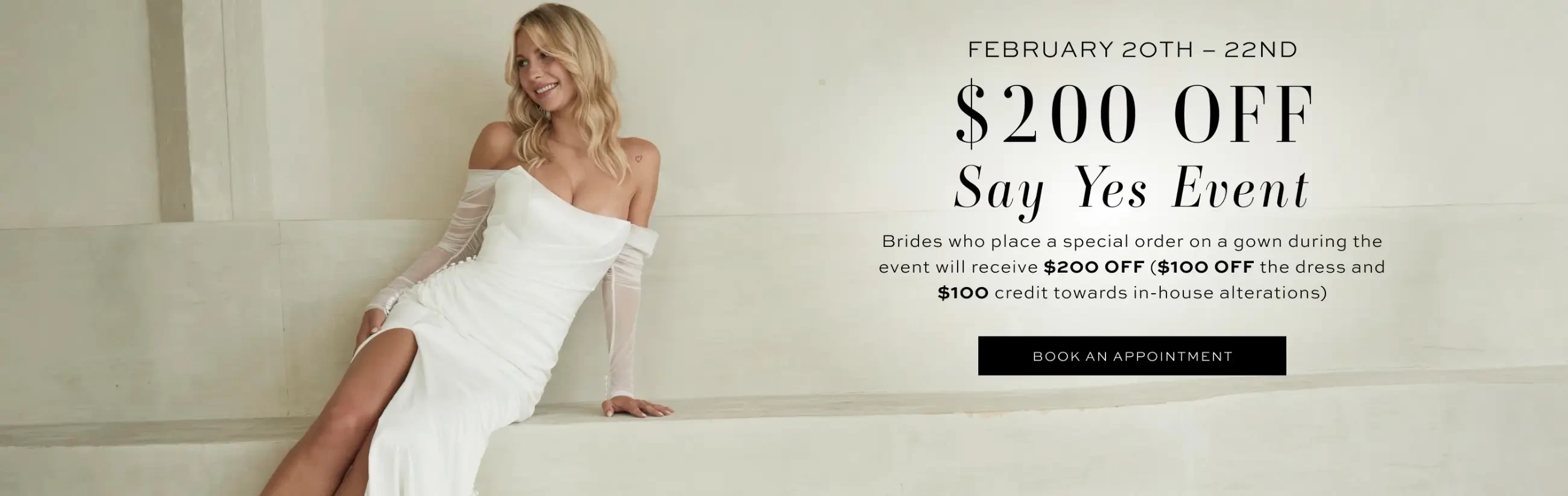 200 off say yes event banner