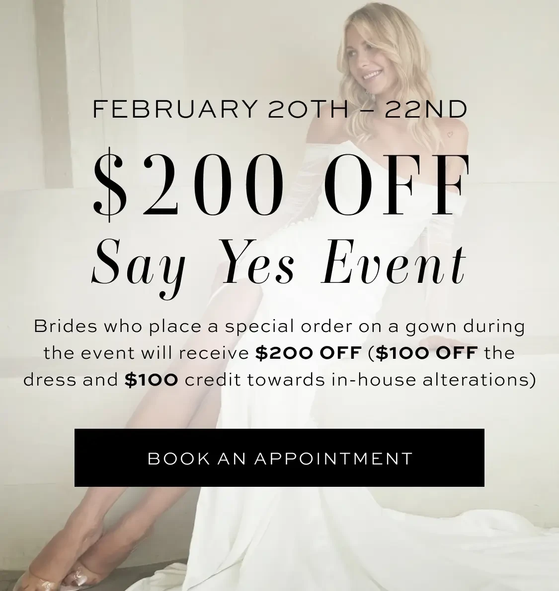 200 off say yes event banner